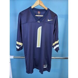 Vintage Nike Georgia Tech Yellow Jackets Football Jersey Blue College Medium